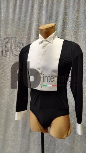 Camicia uomo frac nera con collo