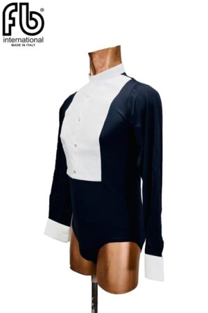 Camicia uomo frac nera senza collo